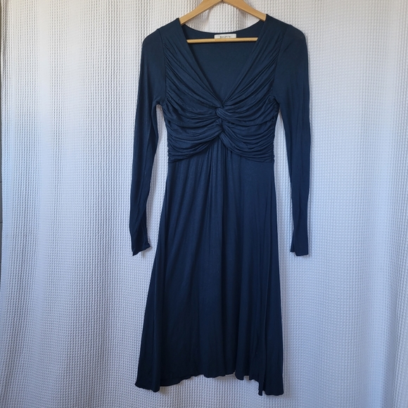 Bailey 44 petrol blue, knotted bust jersey dress. - Picture 1 of 4
